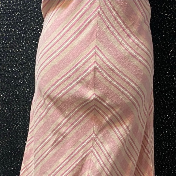 NWOT VENUS PINK/WHITE LINEN STRIPPED HALTER MAXI DRESS - Picture 6 of 10